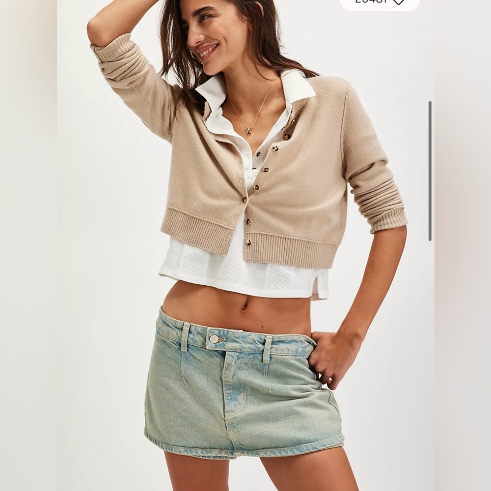 We The Free Gallivanting Peekaboo Skort in Coco Blue size 26